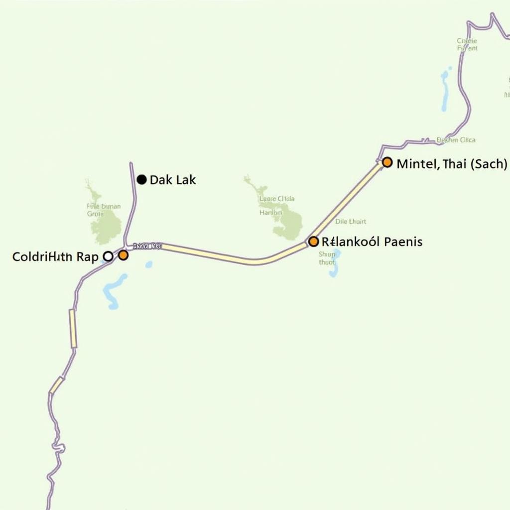 Bản đồ chỉ đường từ trung tâm Buôn Ma Thuột đến Khu Du Lịch Sinh Thái Văn Hóa Cộng Đồng Kŏ Tam, Đắk Lắk, Việt Nam