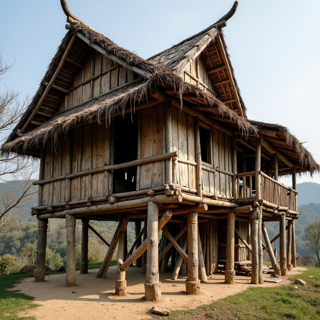 Nhà sàn truyền thống của người Ê Đê tại Buôn Ea Đrăng Đắk Lắk với kiến trúc độc đáo và vật liệu tự nhiên